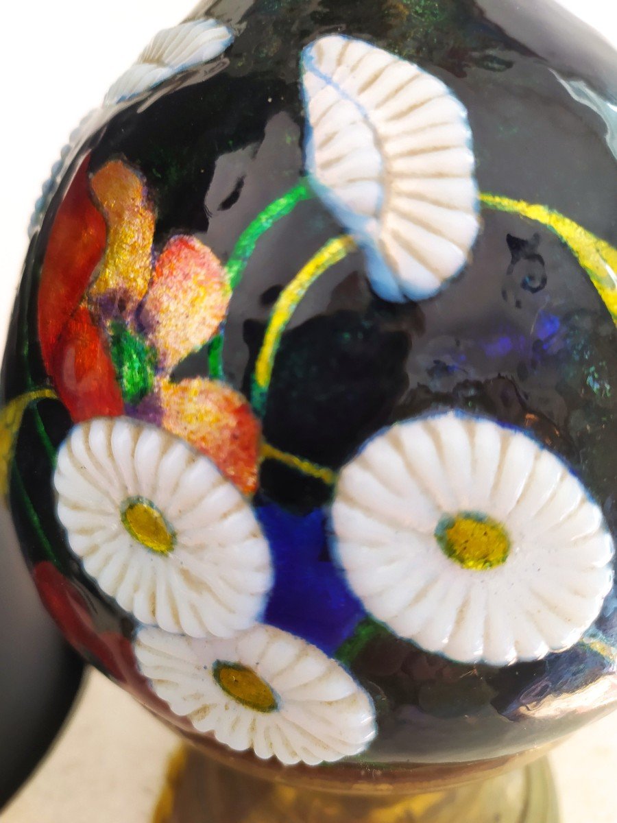 Camille Fauré Small Enameled Lamp