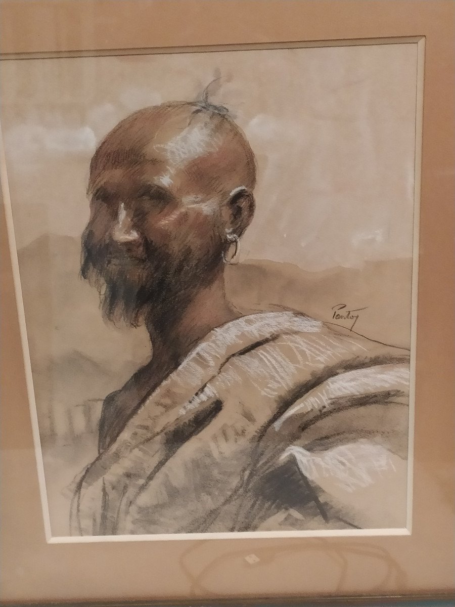 Head Of A Man By Henri Pontoy Africaniste