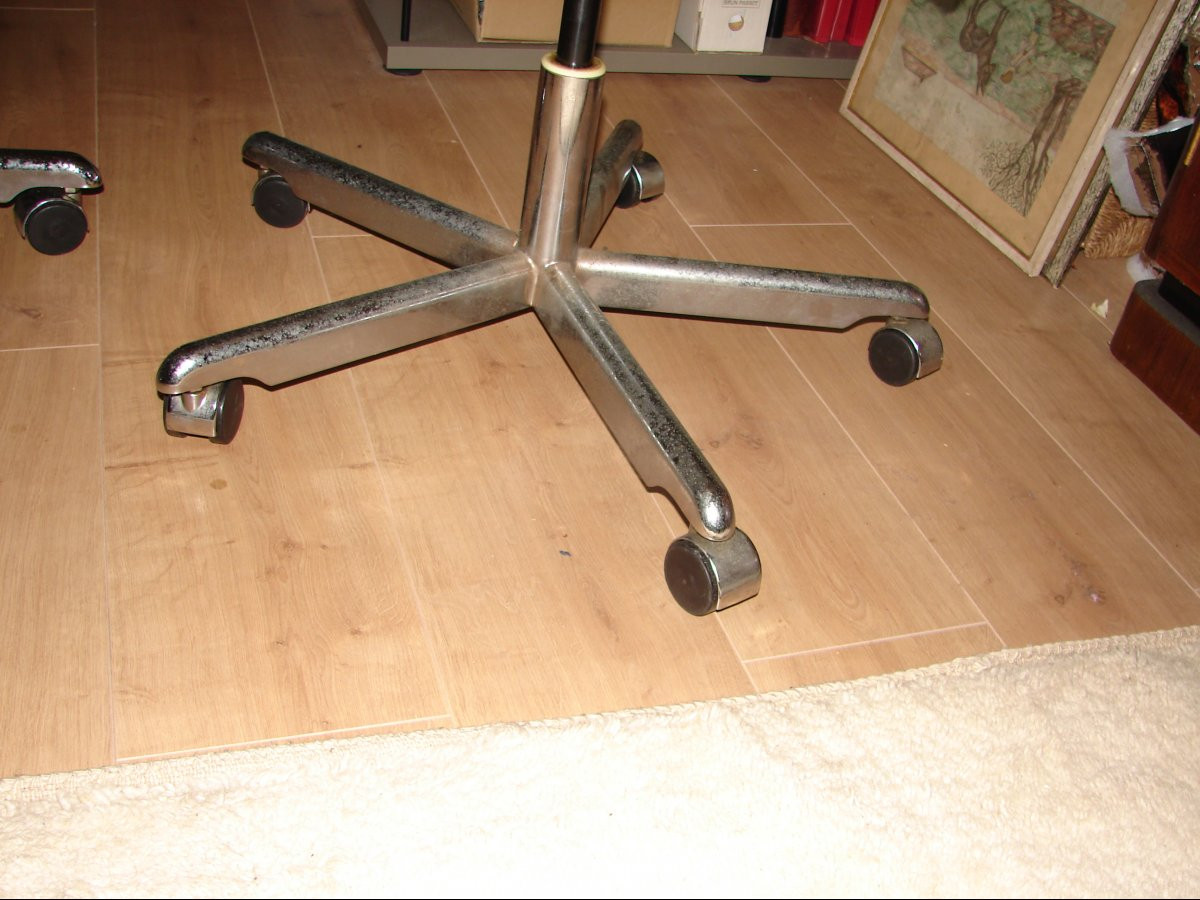 Apelbaum Pour Raphael Paire De Fauteuils De Bureau Cuir 1970-photo-4
