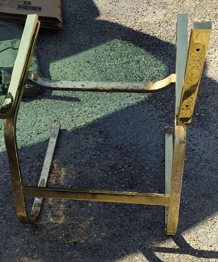 DLG de willy Rizzo  chaises laitonnées sur acier 1970, modele rare, 4 , 6 ou 9 chaises-photo-8