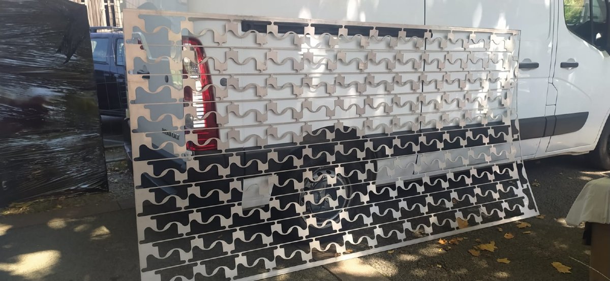 3 Stainless Steel Screens Or Grilles 1970/80, I.e. 9 Linear Meters-photo-3