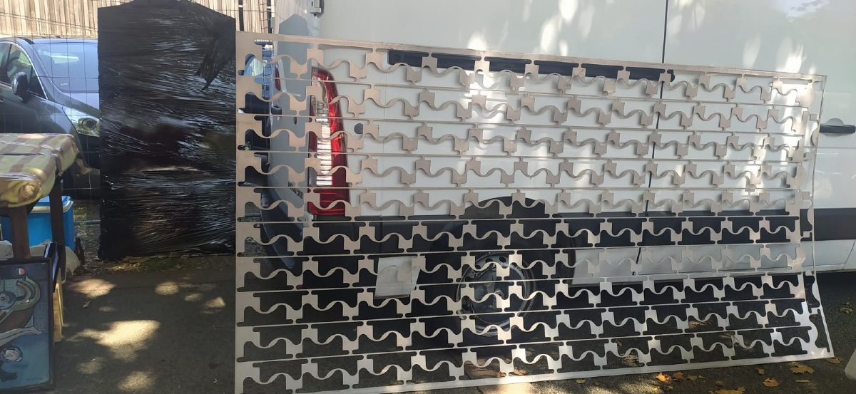 3 Stainless Steel Screens Or Grilles 1970/80, I.e. 9 Linear Meters-photo-4