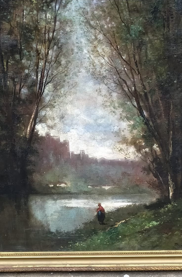 Marcel Delaunay, école de Rouen grand tableau paysage-photo-2