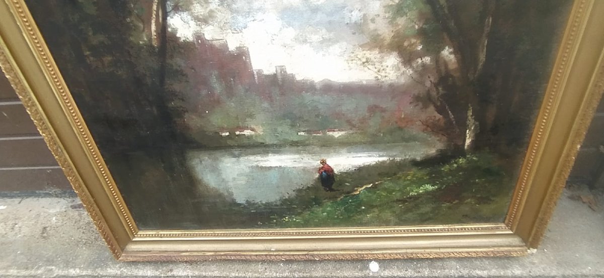 Marcel Delaunay, école de Rouen grand tableau paysage-photo-1