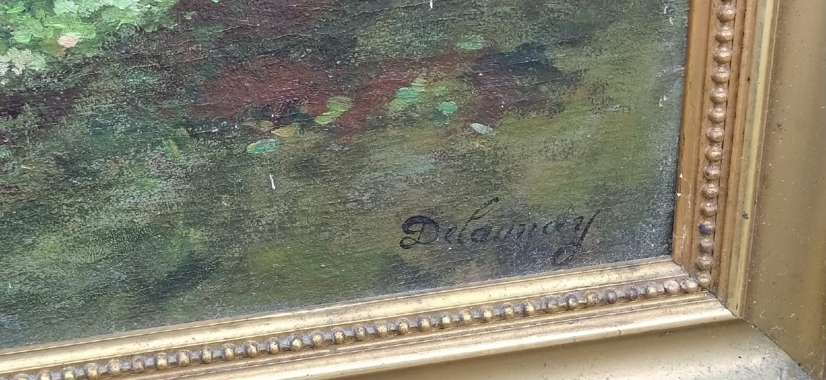 Marcel Delaunay, école de Rouen grand tableau paysage-photo-3