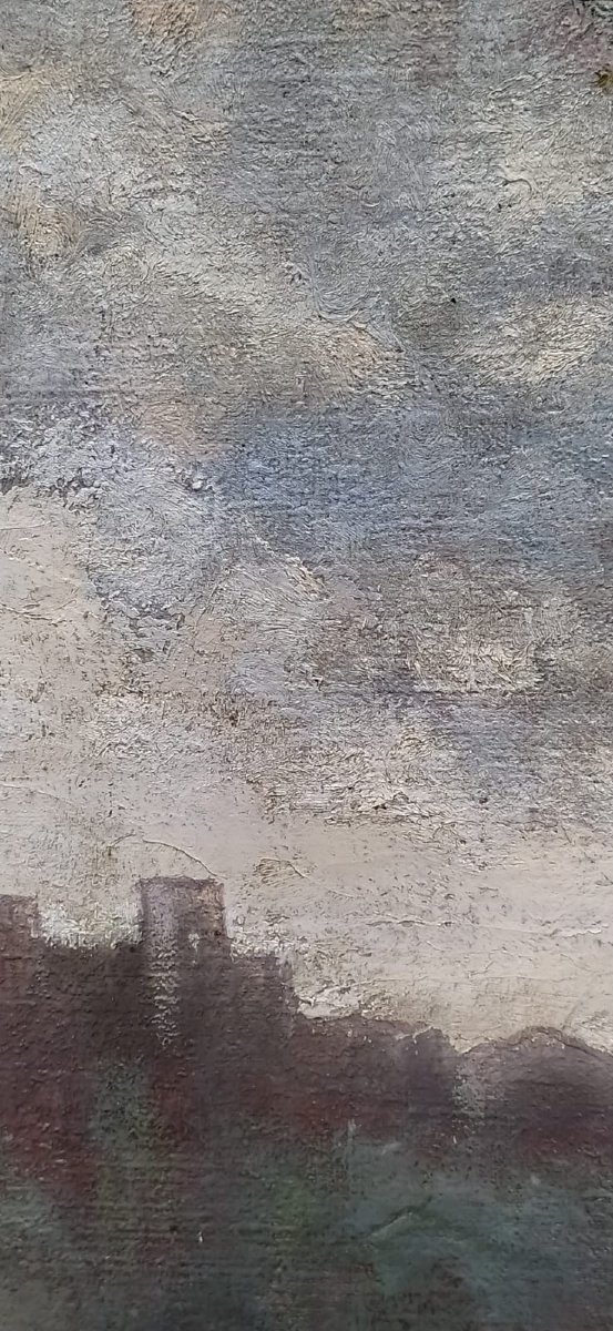 Marcel Delaunay, école de Rouen grand tableau paysage-photo-6