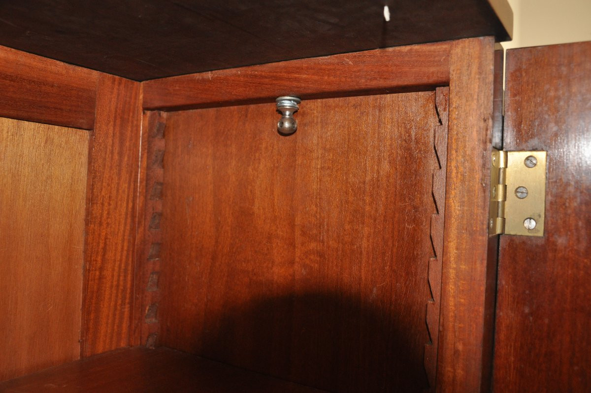 Large Art Deco Rosewood Bookcase Sideboard From Leleu-photo-3