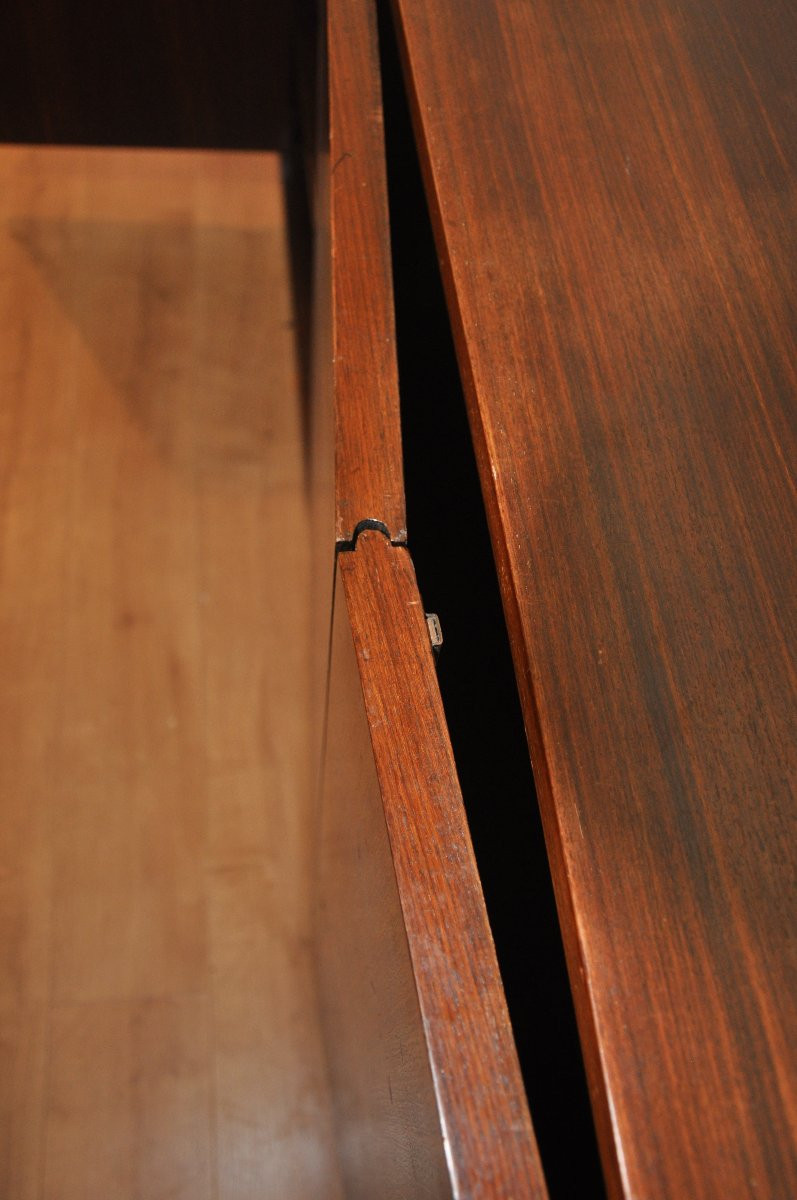 Large Art Deco Rosewood Bookcase Sideboard From Leleu-photo-4