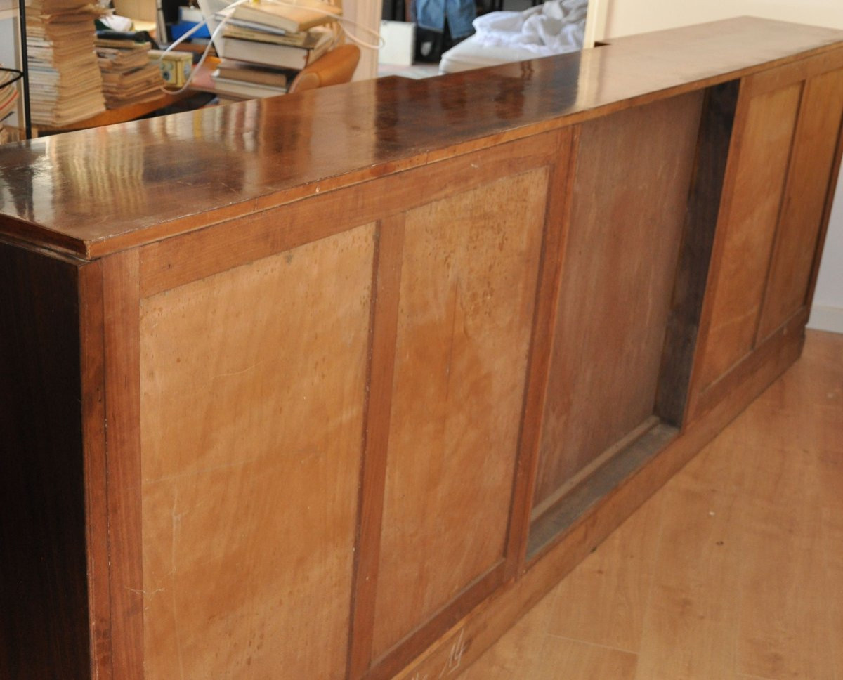 Large Art Deco Rosewood Bookcase Sideboard From Leleu-photo-6