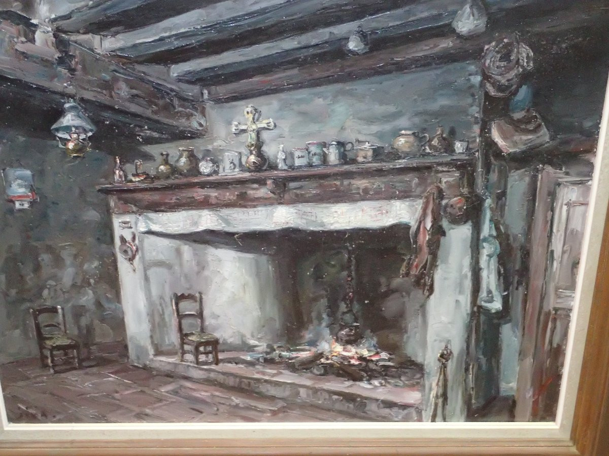 Robert William Jivanovitch (1907-1974) Interior In Ascain-photo-2