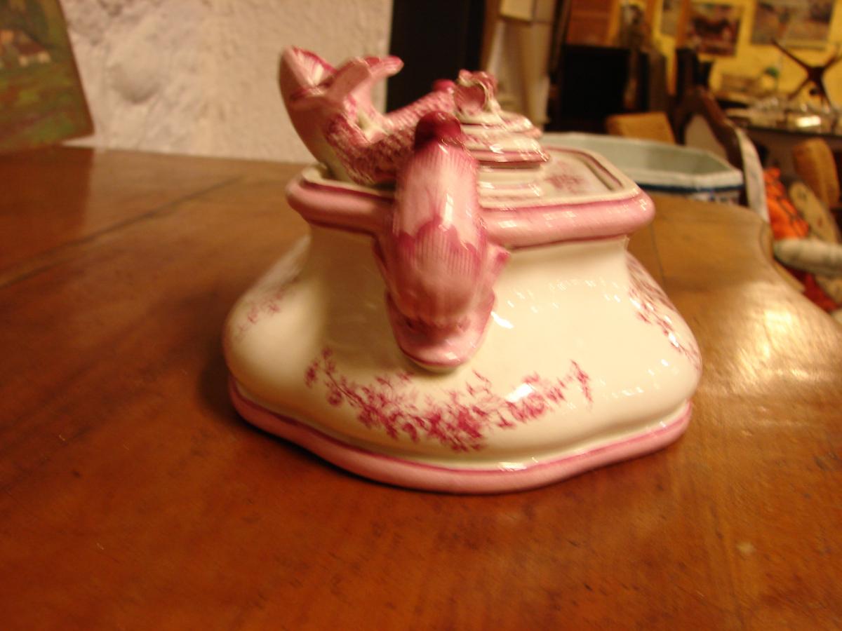 Encrier en  Gien Decors Fait Main-photo-4