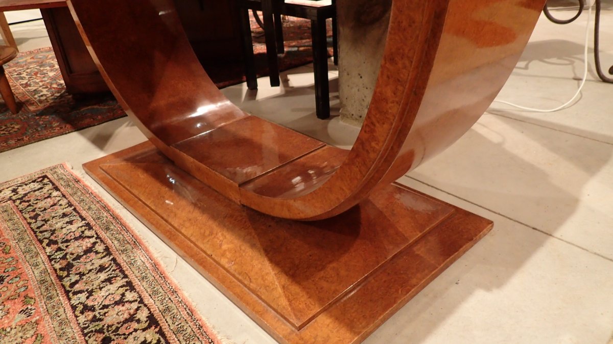 Art Deco Dressing Table, Dlg De Ruhlmann, Ivory, Silver Bronze, Amboyna And Sycamore-photo-1