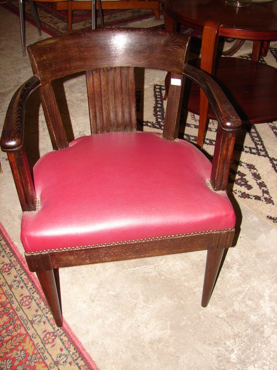 Office Chair Art Deco Oak Blackened From Hungary