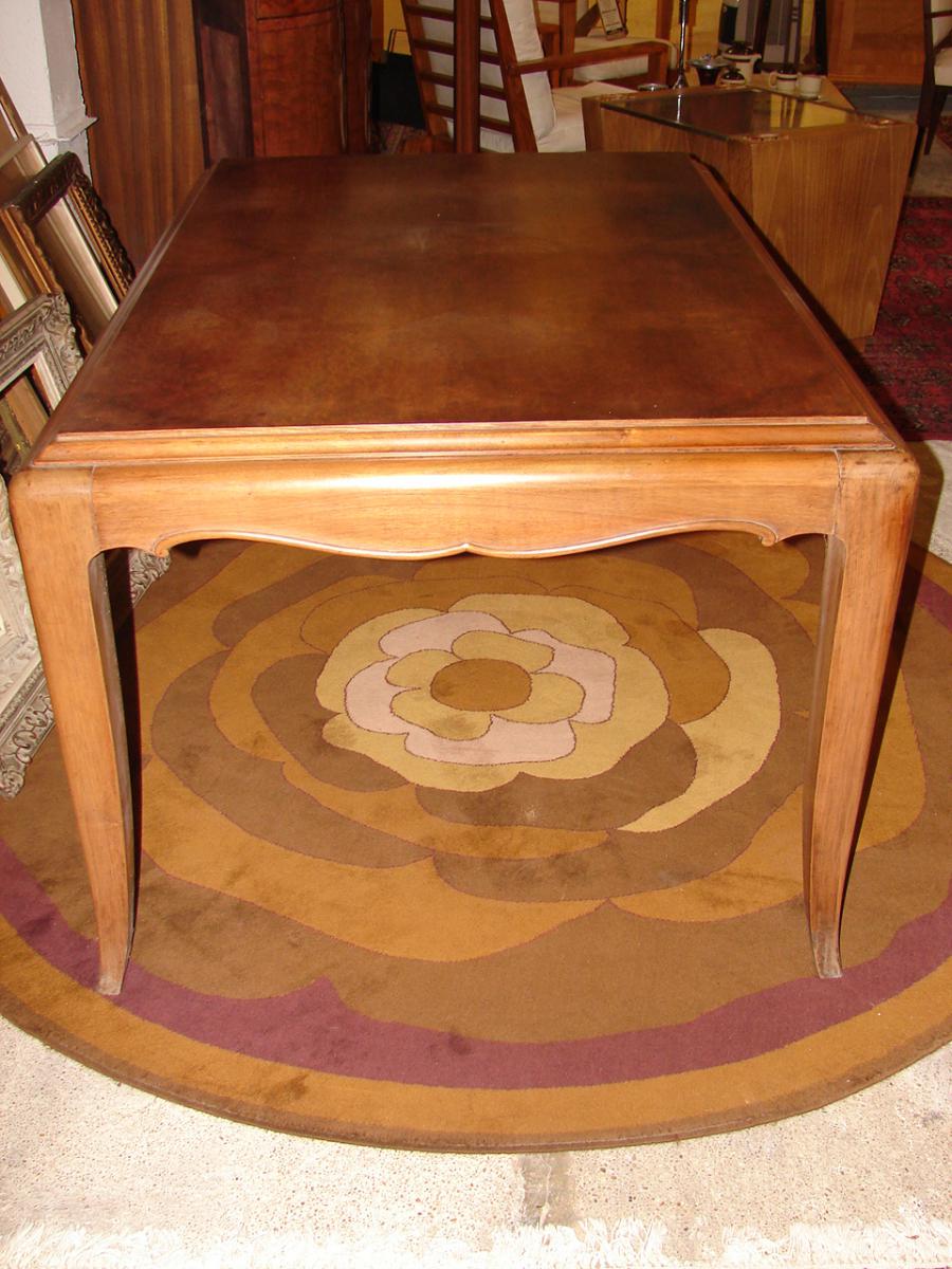 Beautiful Table Art Deco Walnut Dlg From Louis Sue-photo-2