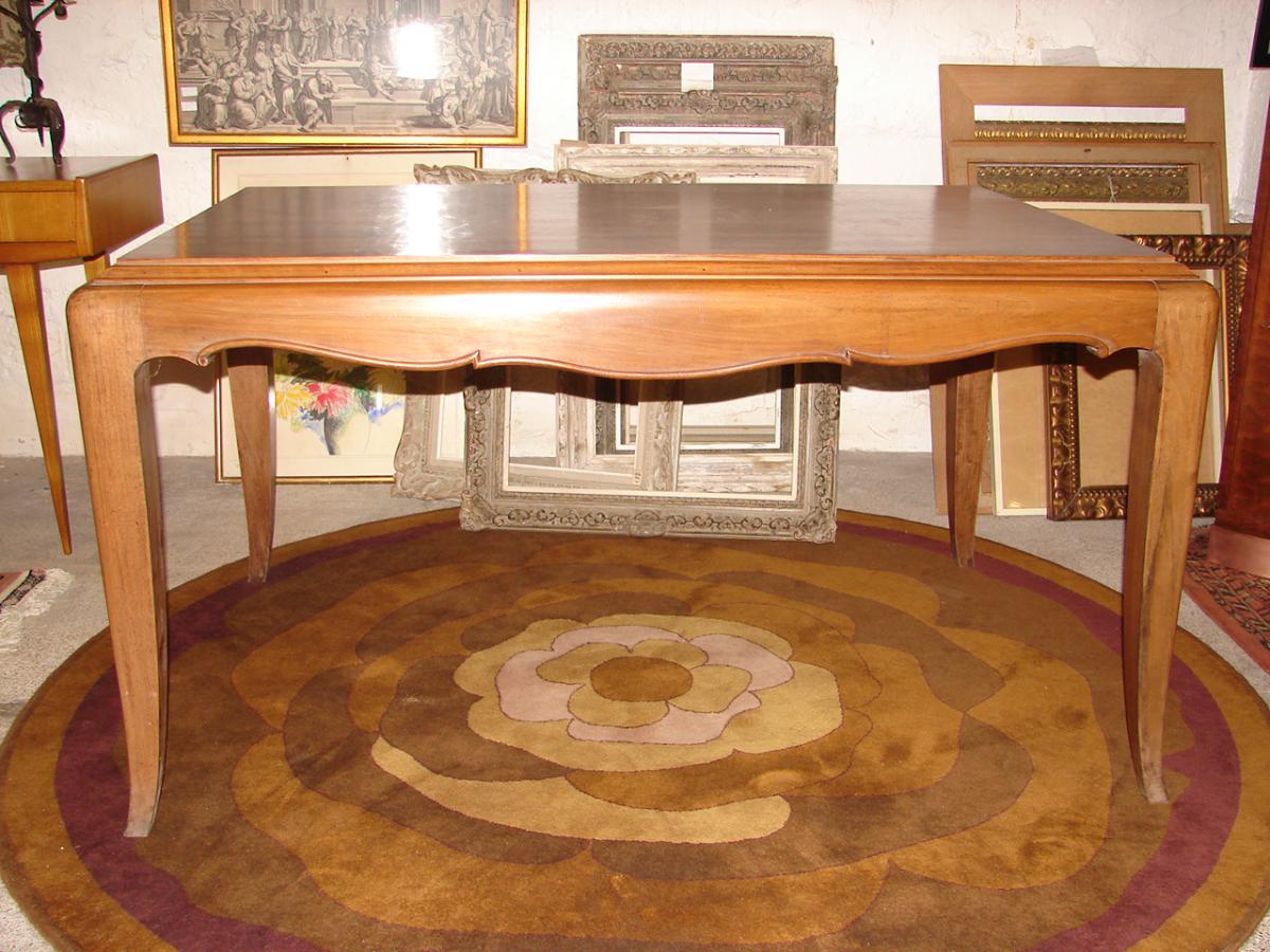 Beautiful Table Art Deco Walnut Dlg From Louis Sue-photo-3