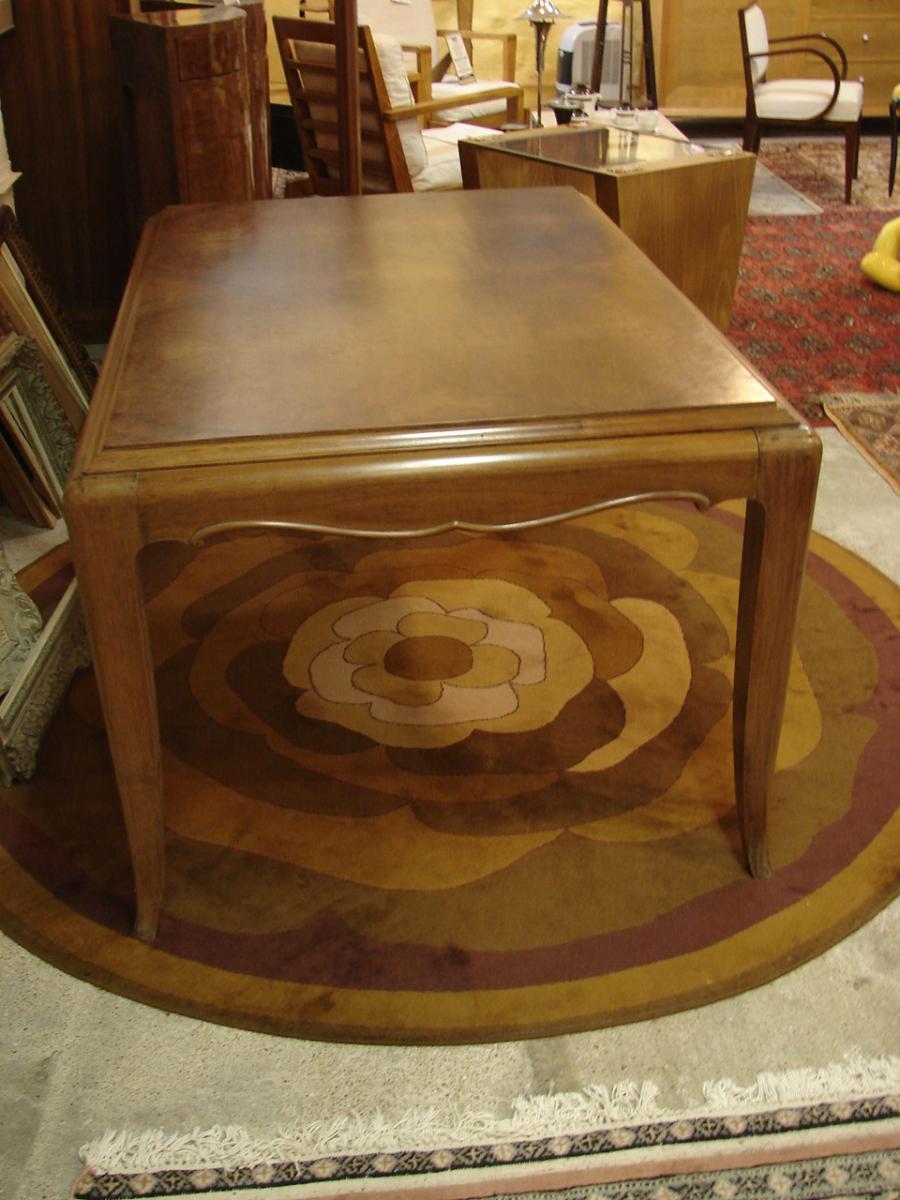 Beautiful Table Art Deco Walnut Dlg From Louis Sue-photo-2