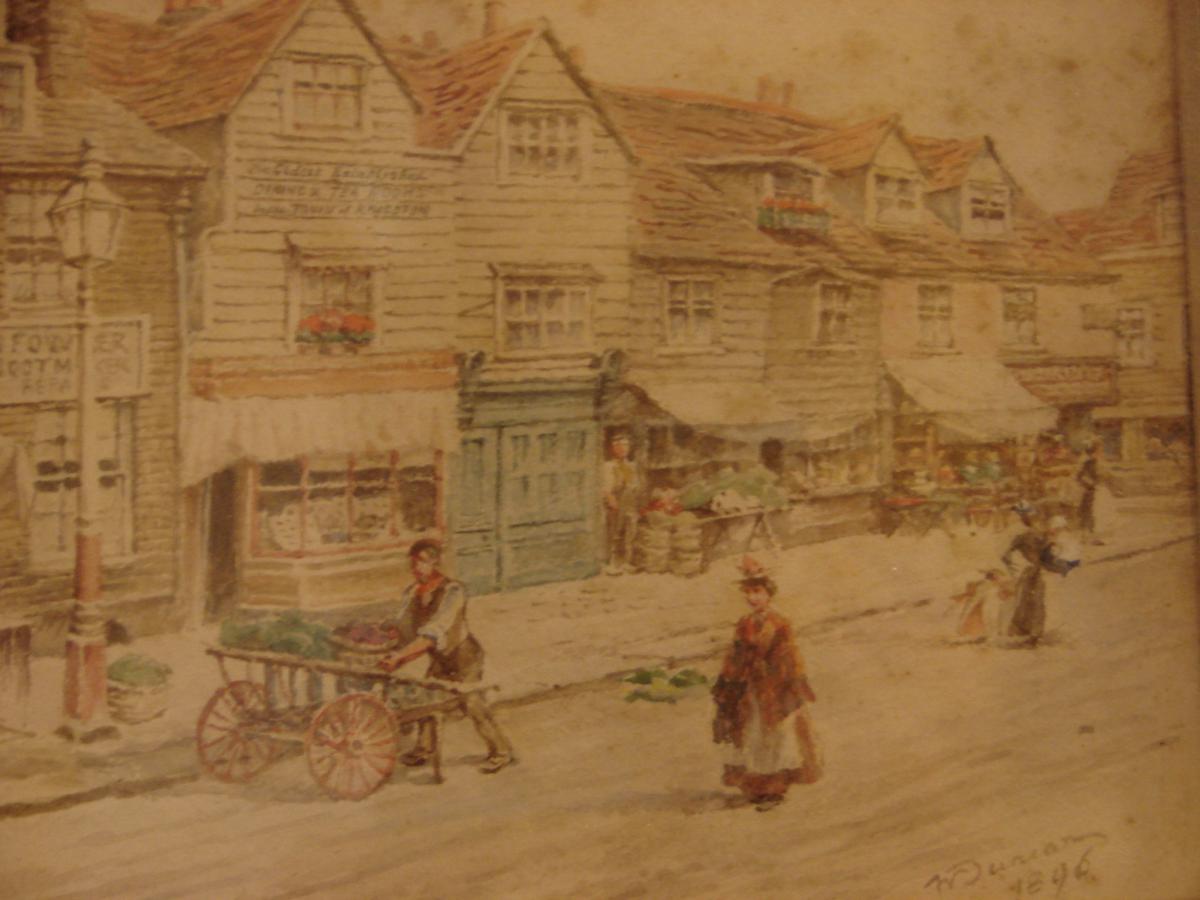 Pair Of English Watercolors 1896-photo-3