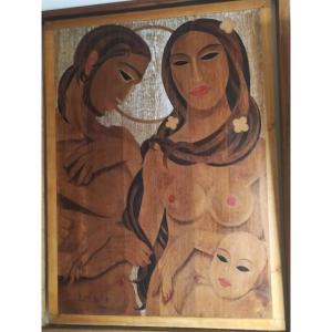 Tableau Sur Bois De Chene Creation Originale Artdeco