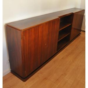 Large Art Deco Rosewood Bookcase Sideboard From Leleu