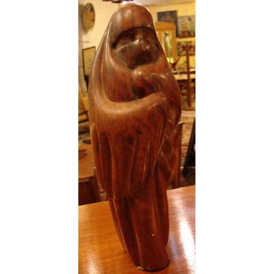 Céline Lepage "the Woman Of Marrakech" Cherry Wood Sculpture,