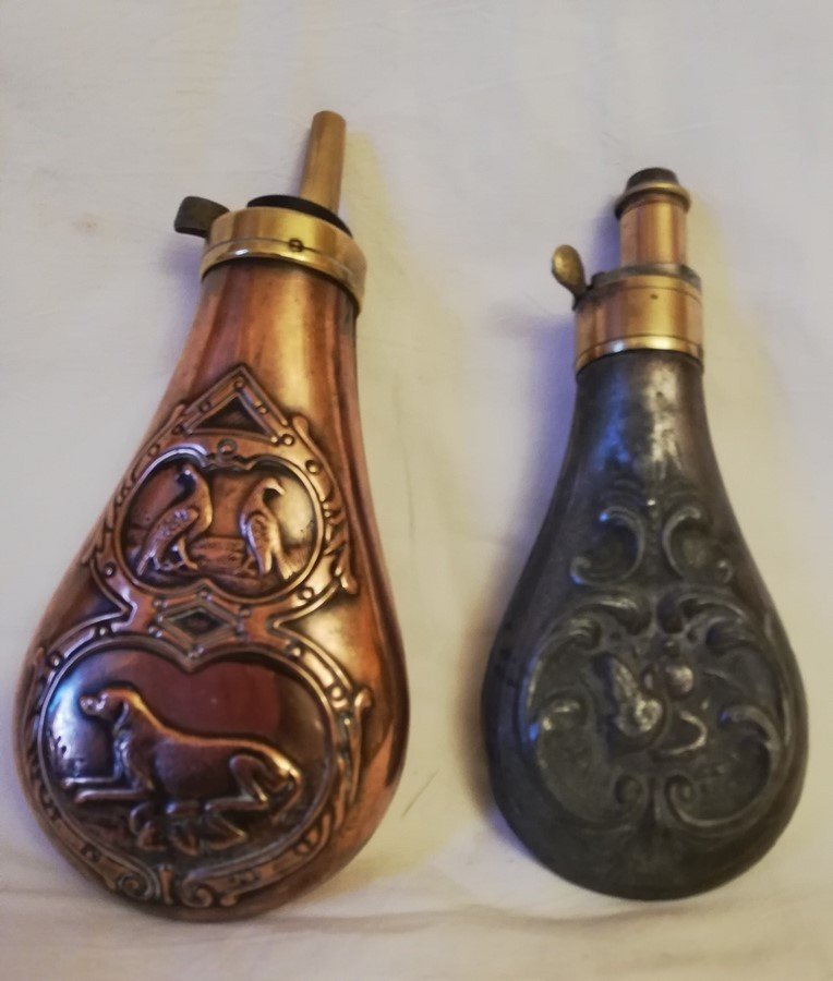 Deux poires à poudre 19ème siècle -photo-2