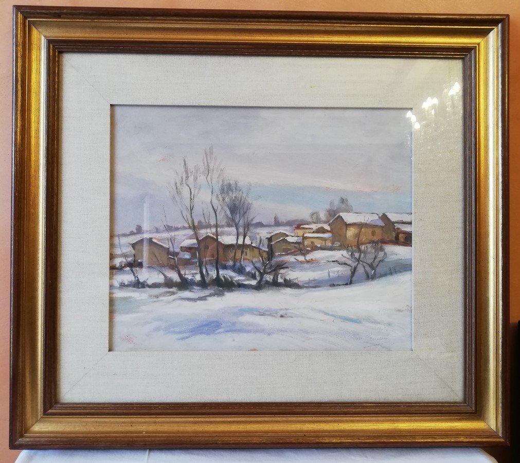 Oil On Cardboard By Marin Genoud
