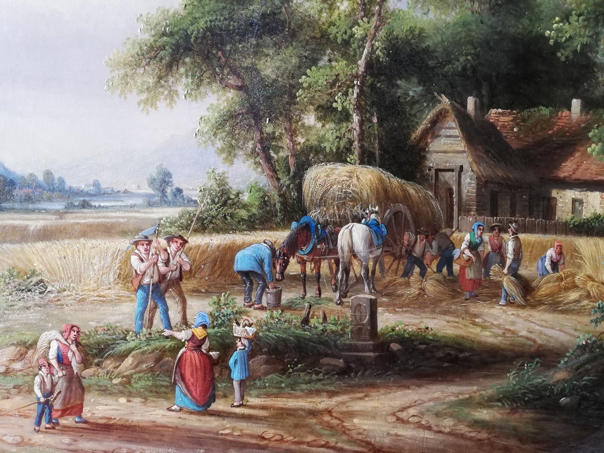 Huile sur toile encadrée de F.B. DESFONTAINES-photo-4