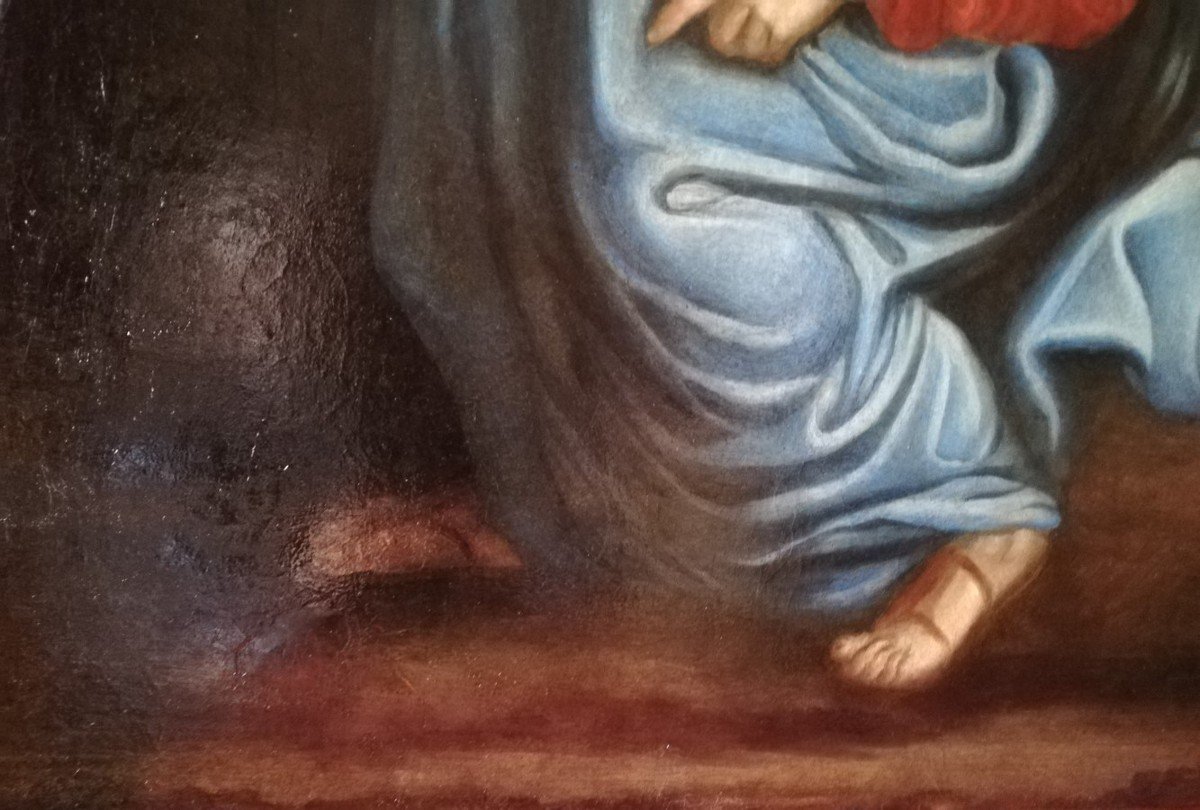 Tableau huile sur toile 17ème siècle-photo-3