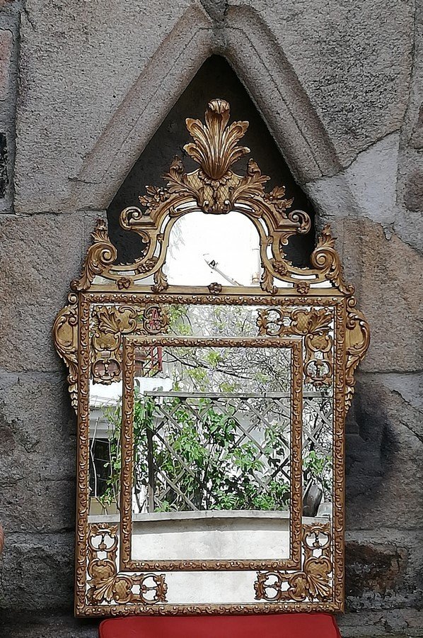 Regency Style Mirror In Gilded Wood-photo-3