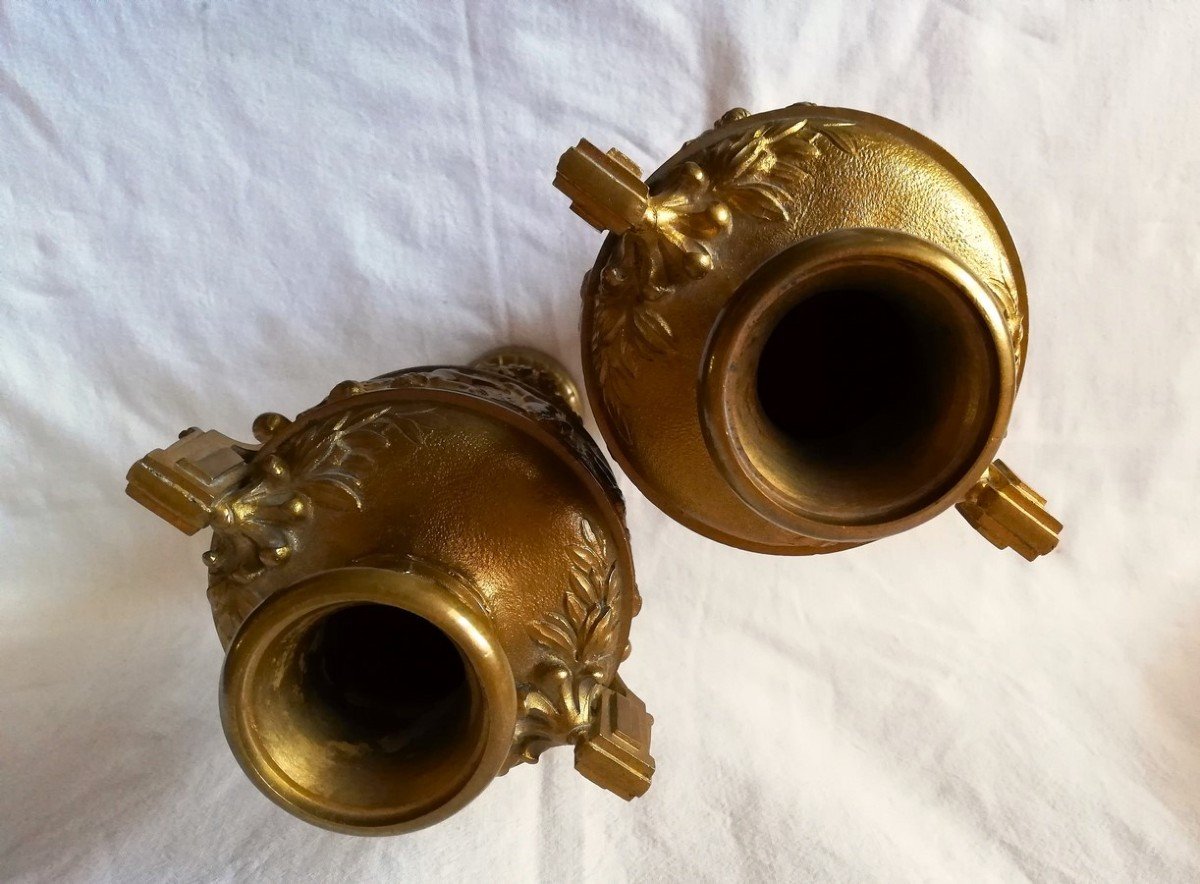 Pair Of Gilt Bronze Vases-photo-6