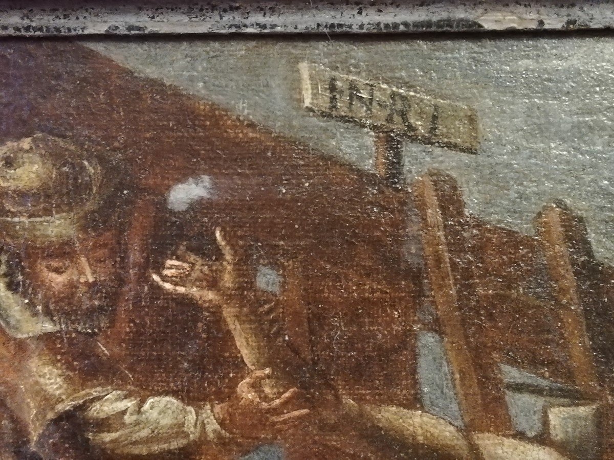 Huile sur toile 17ème siècle-photo-4
