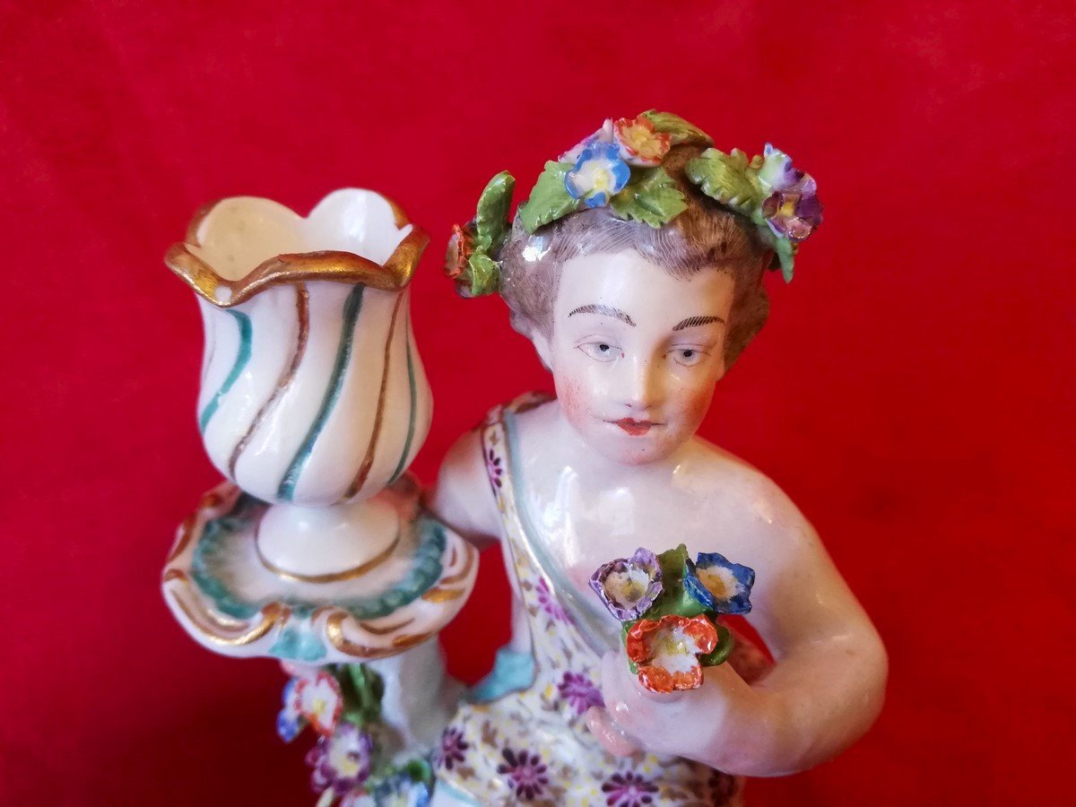 Pair Of Porcelain Candlesticks -photo-3