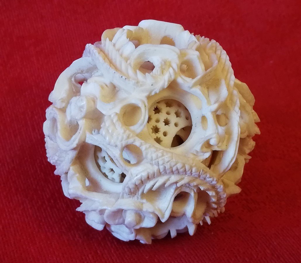 Boule de Canton en ivoire -photo-4