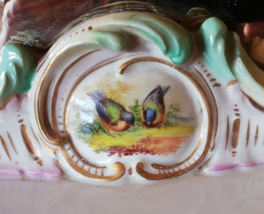 Miroir d'applique en porcelaine Allemande-photo-1