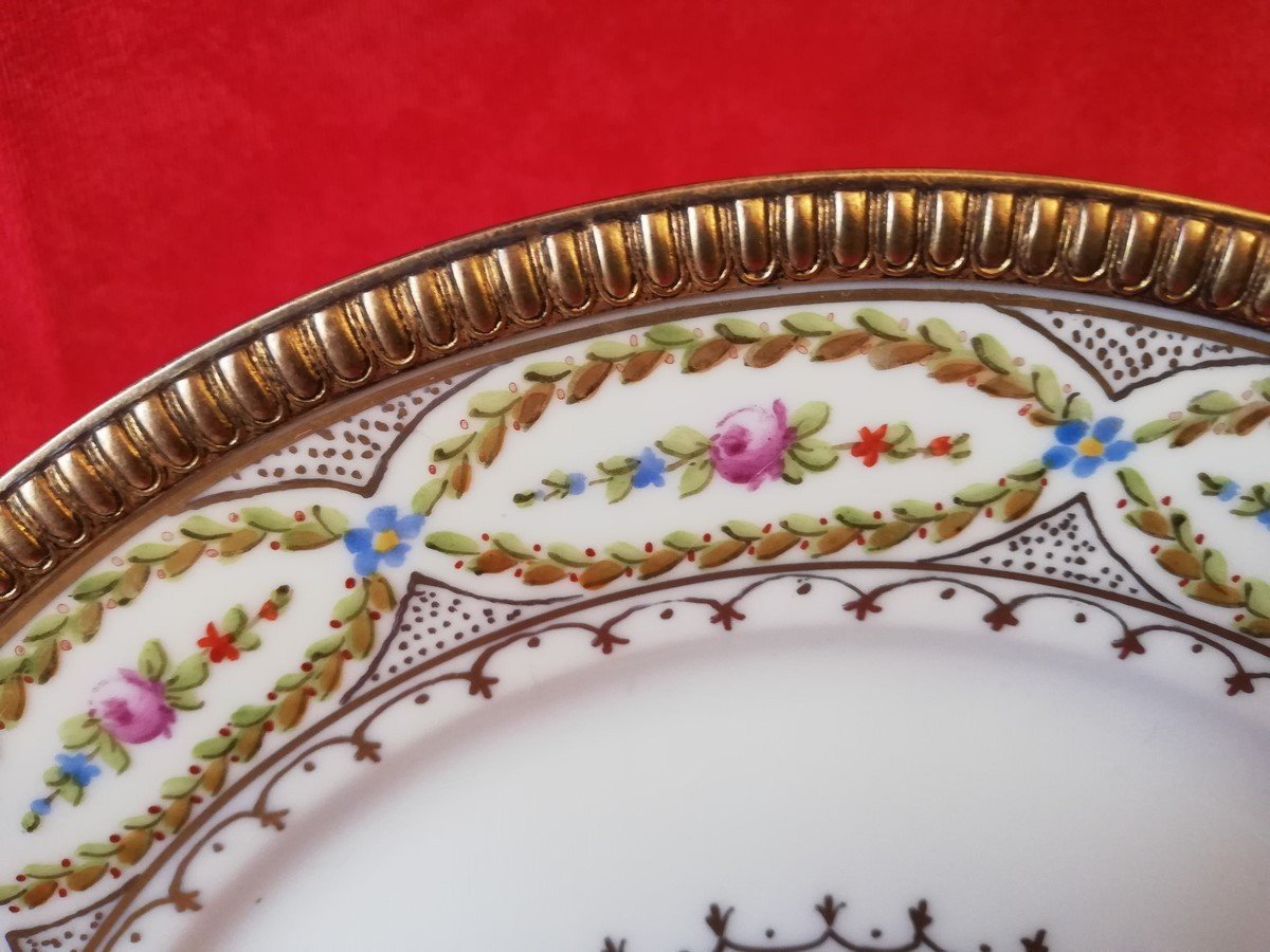 Paire d'assiettes en porcelaine 19ème siècle  -photo-3