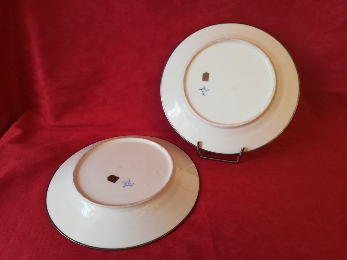 Paire d'assiettes en porcelaine 19ème siècle  -photo-3