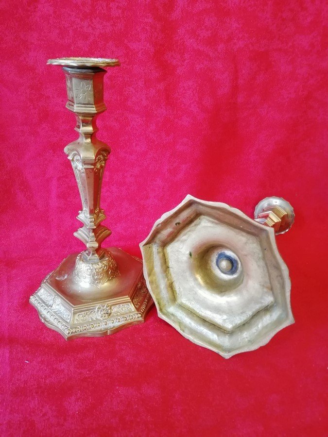 Paire de flambeaux Régence -photo-4