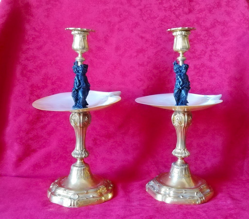 Curious Pair Of 19th Century Candlesticks -photo-5