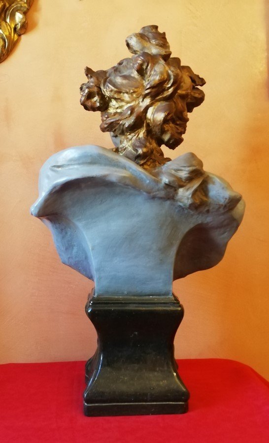 Spectacular Art Nouveau Ceramic Bust -photo-2