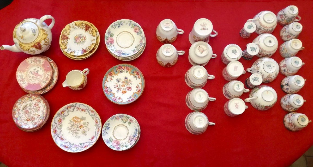 Tasses, Sous Tasses, Minton, Sarreguemines, Balmoral, Stafford, Queen's     -photo-1