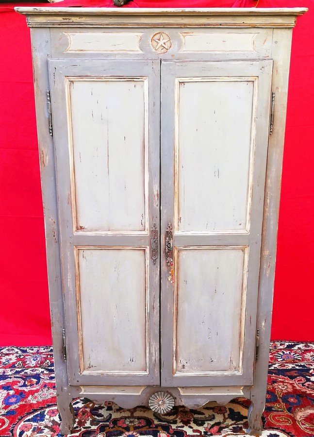 Small Painted And Repainted Cabinet 