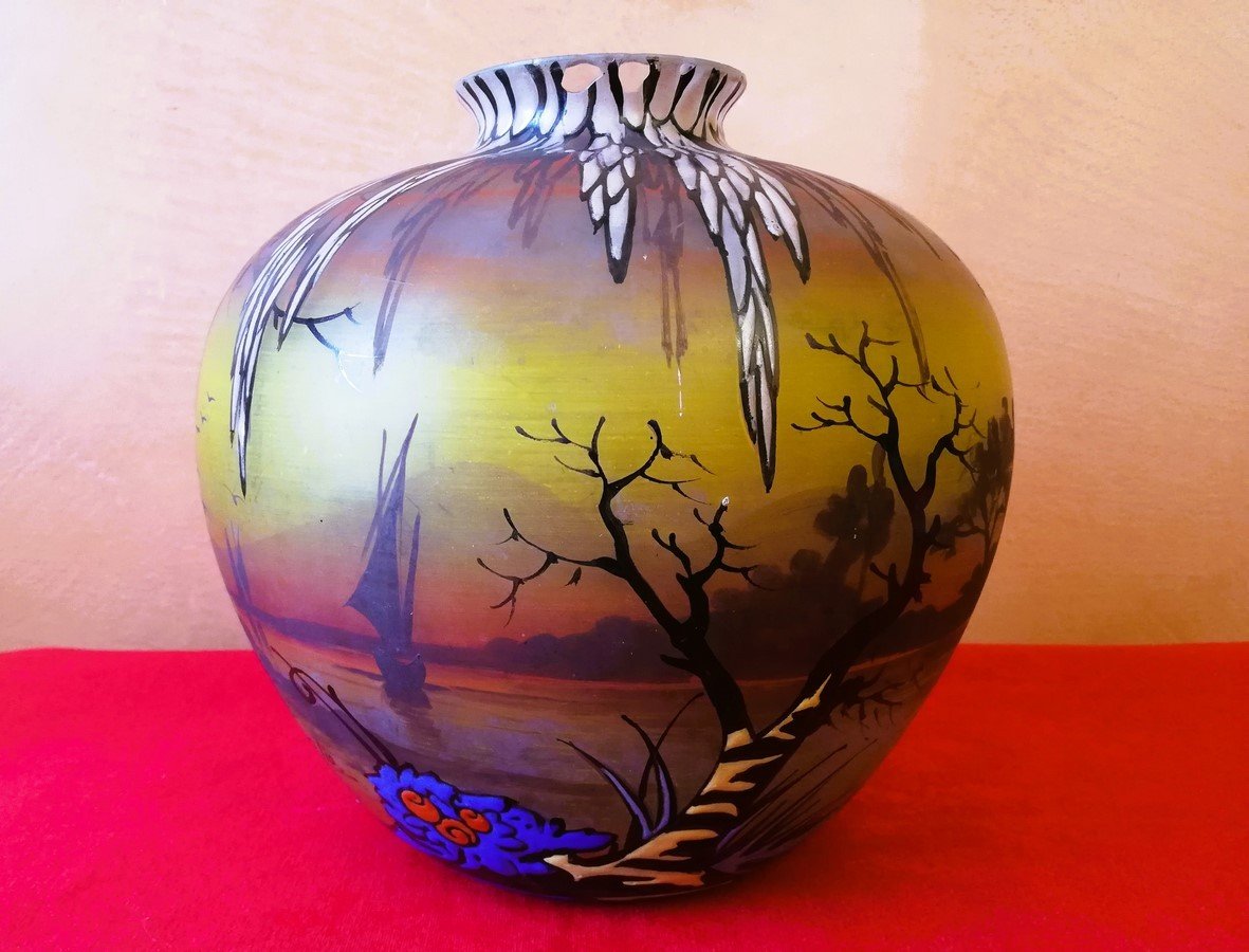 Vase boule signé CLIO -photo-3