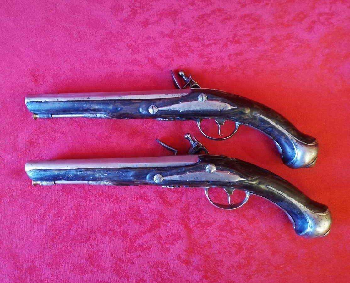 Pair Of 18th Century Flintlock Pistols -photo-2