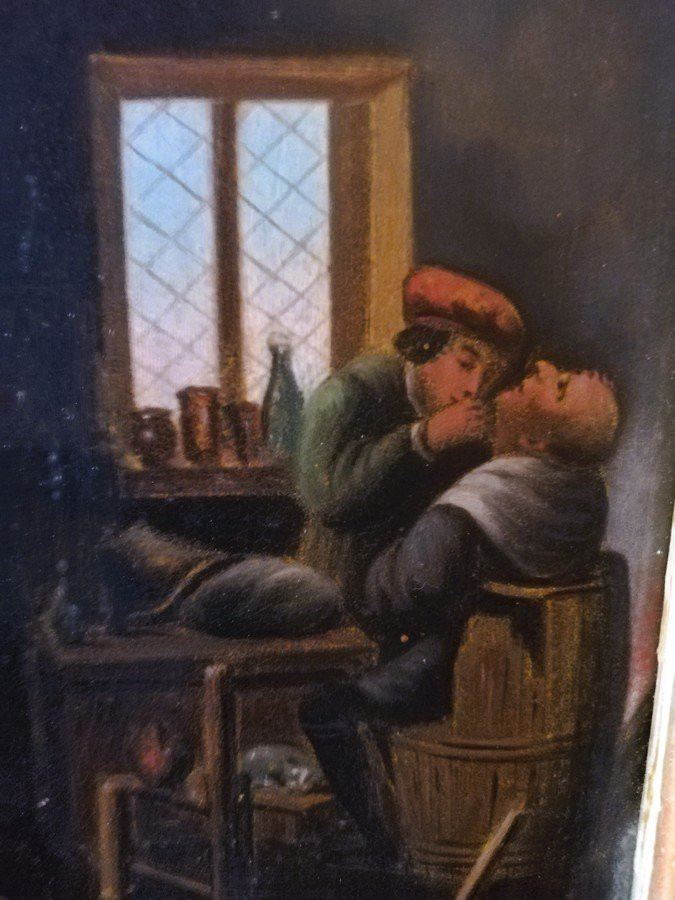 Tableau huile sur cuivre -photo-4