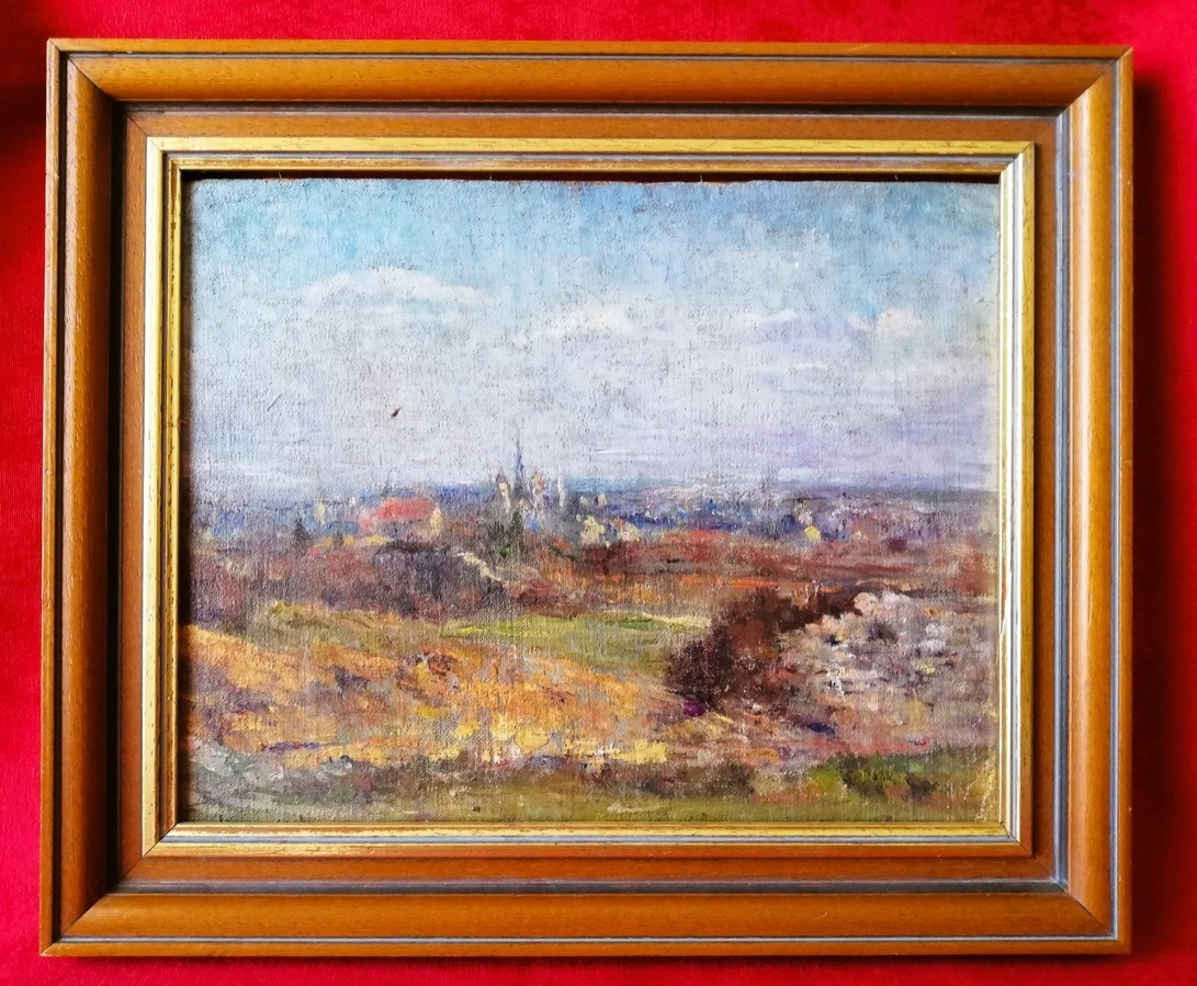 Oil On Cardboard, Framed