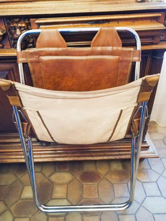 Pair Of Designer Folding Armchairs -photo-3