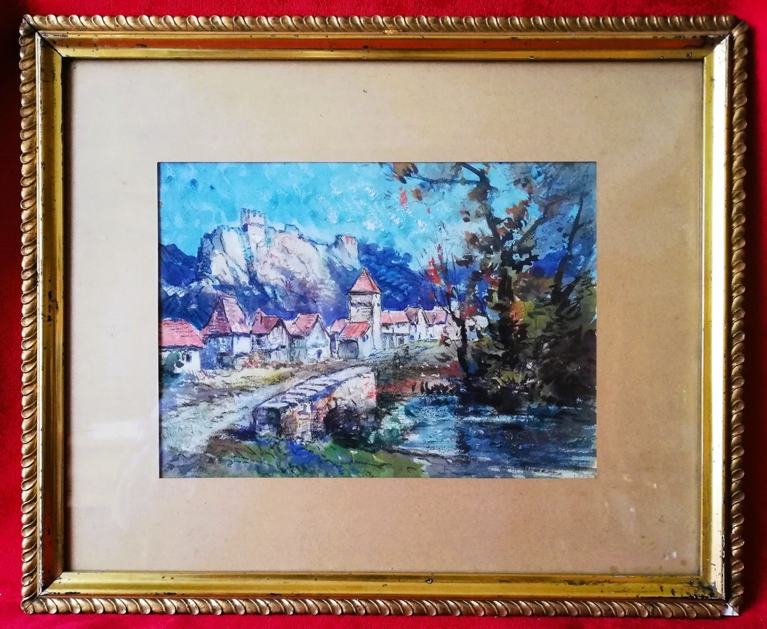 Aquarelle encadrée d'Emile NOIROT 