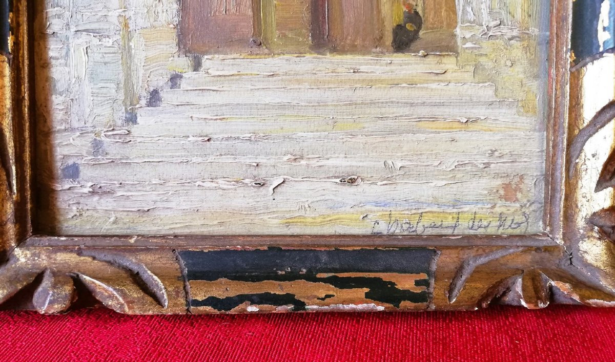Oil On Thick Cardboard -photo-2