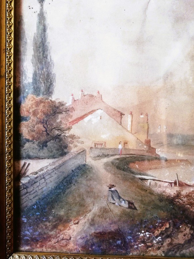 Aquarelle signée et encadrée-photo-3