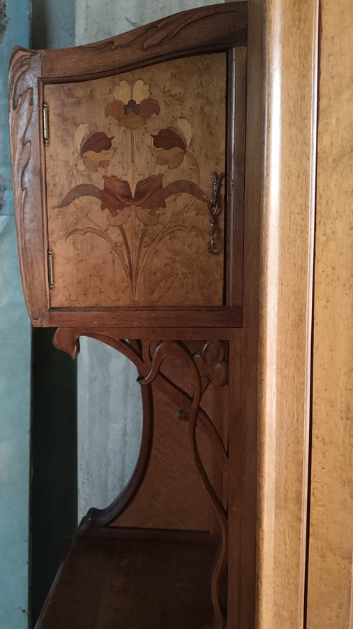 Art Nouveau Marquetry Cabinet -photo-3